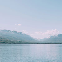 a mountain lake in the springtime