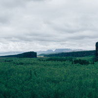 a cloudy pasture on the Irish coast