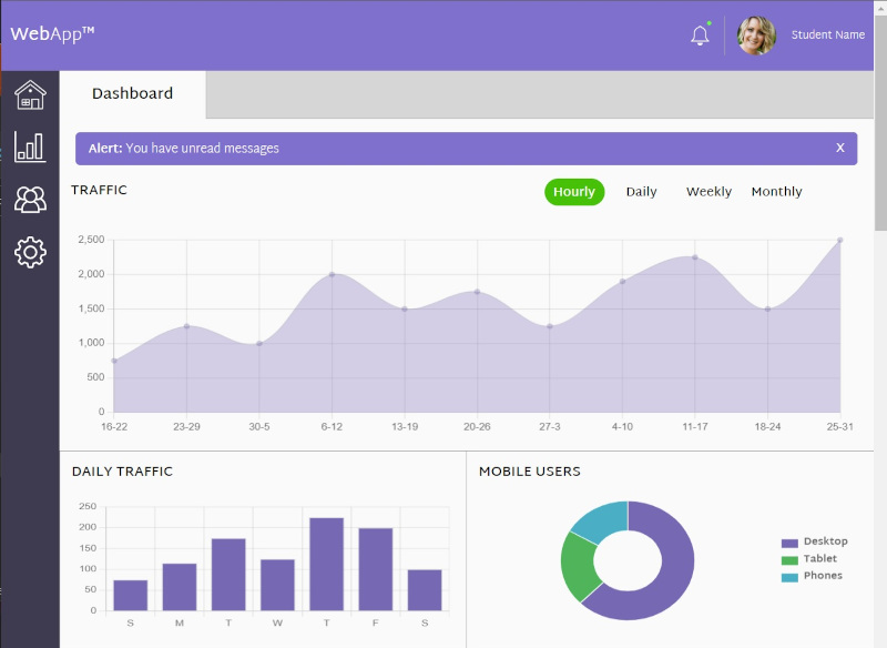 Image of webapp dashboard page